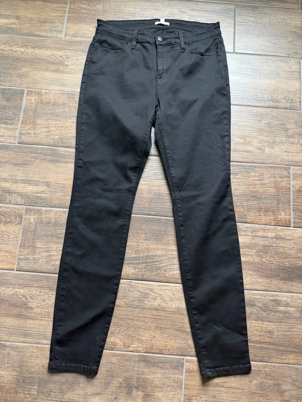 Eileen Fisher Black Denim Skinny Jeans Organic Cotton Basic Classy Sz 12